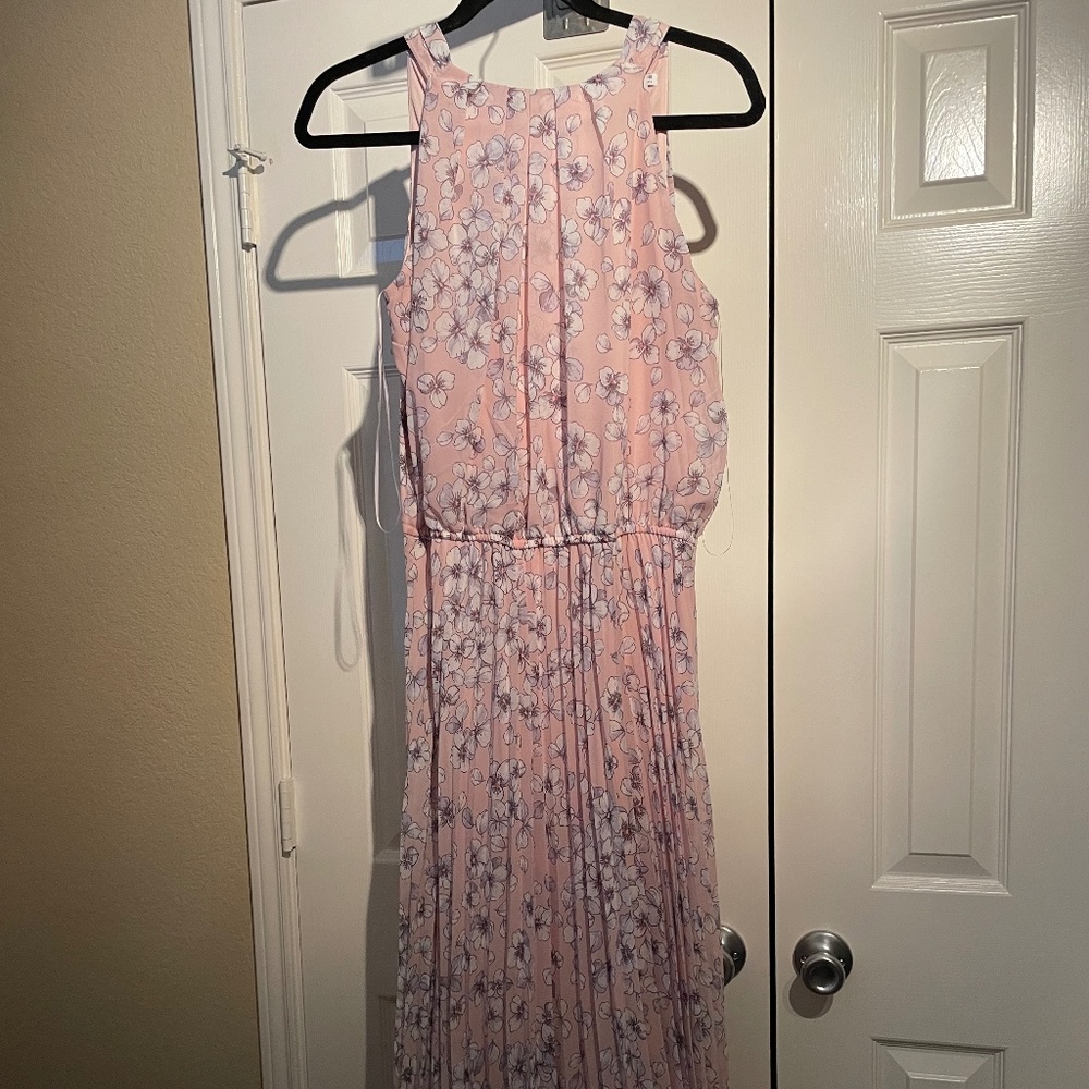 Light pink floral maxi dress